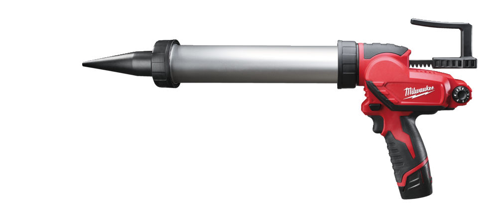 Pistola de químicos 1 batería M12 Li Ion 2,0Ah, con tubo transparente de 400ml, díal compatible e interruptor electrónico variable y caja de cartón 