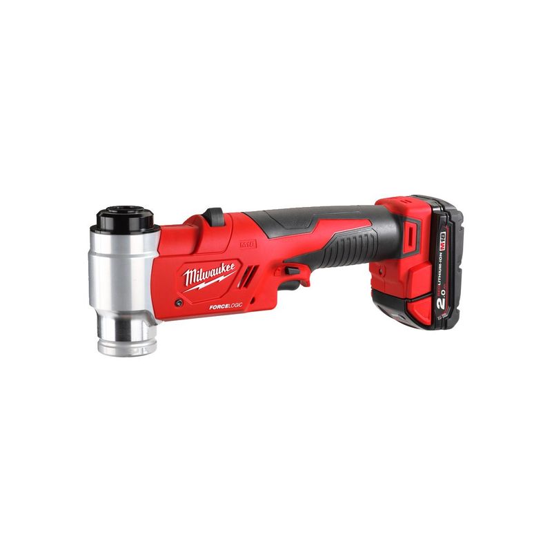 M18HKP-201C Sacabocados hidráulico M18™ FORCE LOGIC™, fuerza de punzonado 60kN, capacidad máxima 100mm, grosor máximo inox 2,5mm. Incluye pasador 7/16&quot;, pasador 3/4&quot;, conector rápido, tirador, adaptador. Se suministra con 1 batería M18B2 y cargador M12-18C, en kitbox