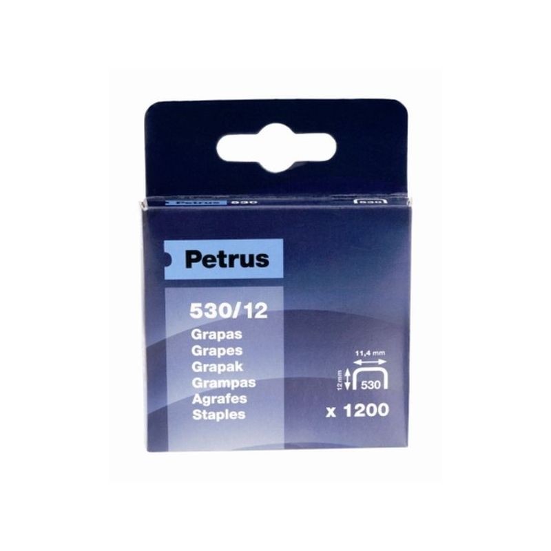 GRAPA CLAVADORA MODELO 530 12MM AC PETRUS 1.200 PZ          