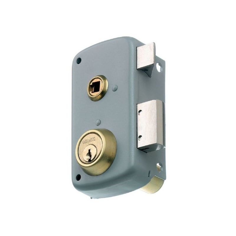 CERRADURA SOBREPO.PALAN/PICAPOR.75MM.IZDAS.GRIS 2556BPR-70-I