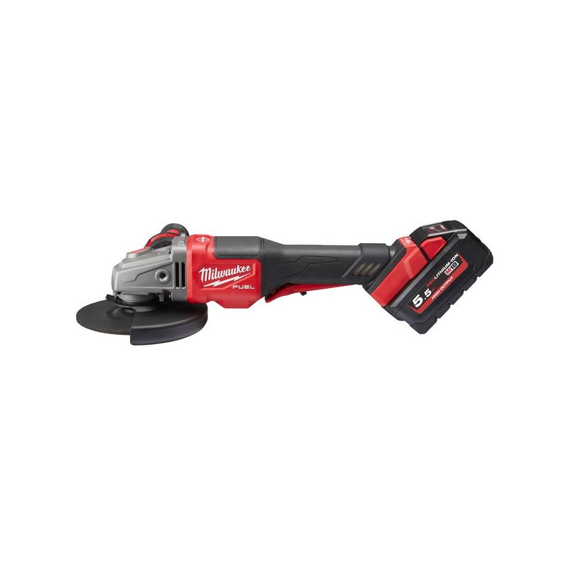 M18FHSAG125XPDB-552X Amoladora angular M18 FUEL™, diámetro del disco 125mm, freno RAPIDSTOP™, 9000rpm, AVS, FIXTEC™, DMS. Se suministra con 2 baterías HIGH OUTPUT™ M18HB5.5 y cargador rápido M12-18FC, en HD-box