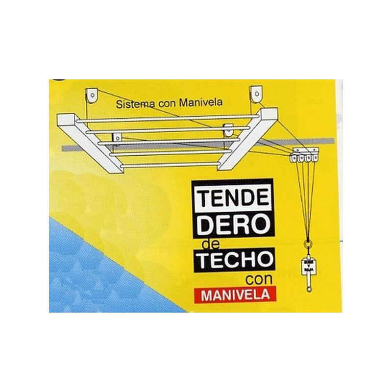 TENDEDERO TECHO MANIVELA 140CM AC BL SUBE-BAJA EFEGETE      