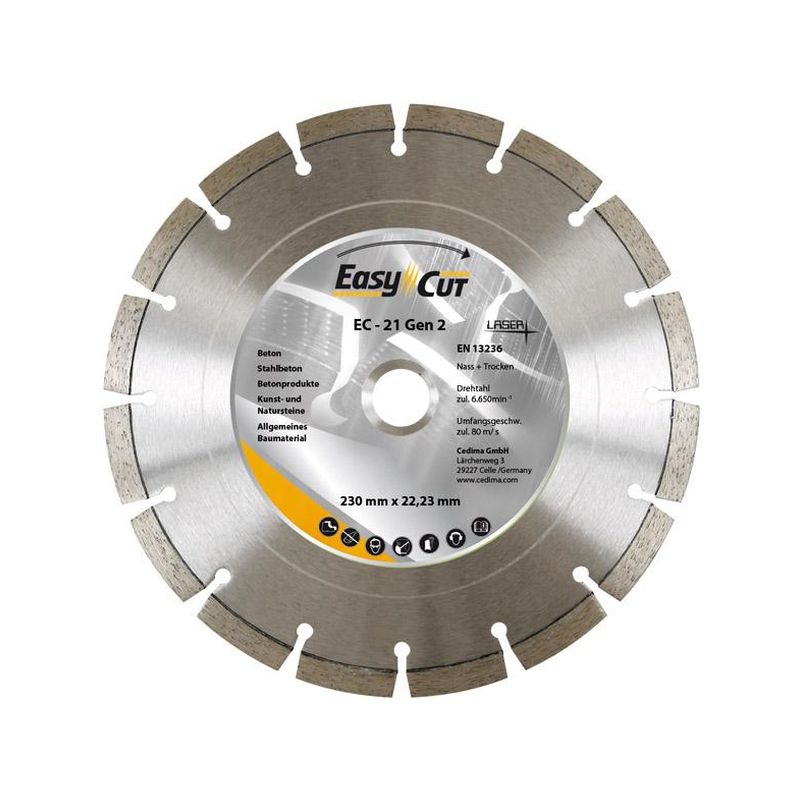 Disco de corte diagonal  EC-21.2180x2,3x12x22,23mm Cedima