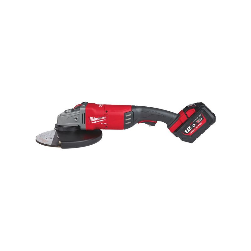 M18FLAG230XPDB-121C Amoladora angular M18 FUEL™, diámetro del disco 230mm, 6600rpm, AVS, FIXTEC™, DMS. Se suministra con 1 batería HIGH OUTPUT™ M18HB12 y cargador rápido M12-18FC, en kitbox