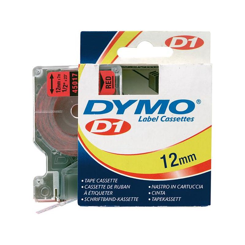 Cartucho de cinta negro rz/rojo 12mmx7m Dymo