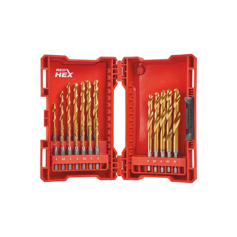 Estuche 19 de brocas HSS-G Tin