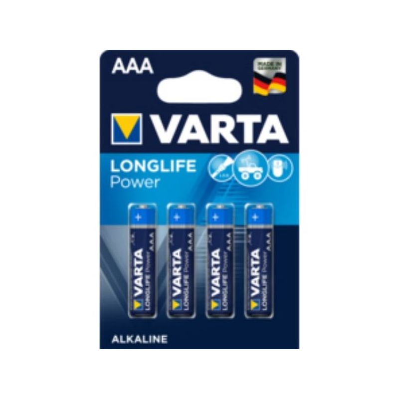 PILA ALCALINA LR03 AAA 1,5V LONGLIFE POWER VARTA 4 PZ