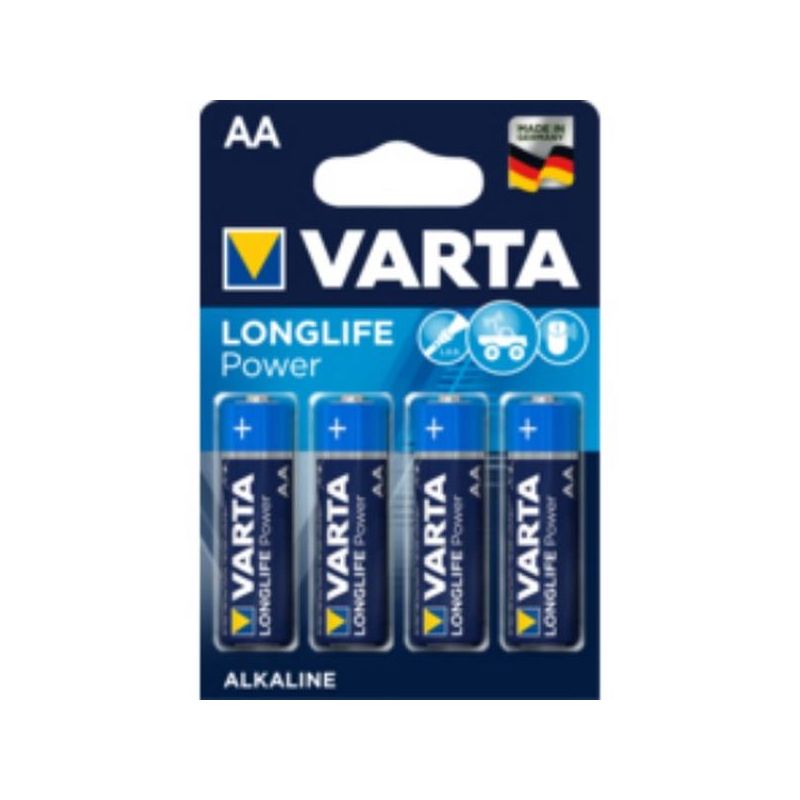 PILA ALCALINA LR06 AA 1,5V LONGLIFE POWER VARTA 4 PZ