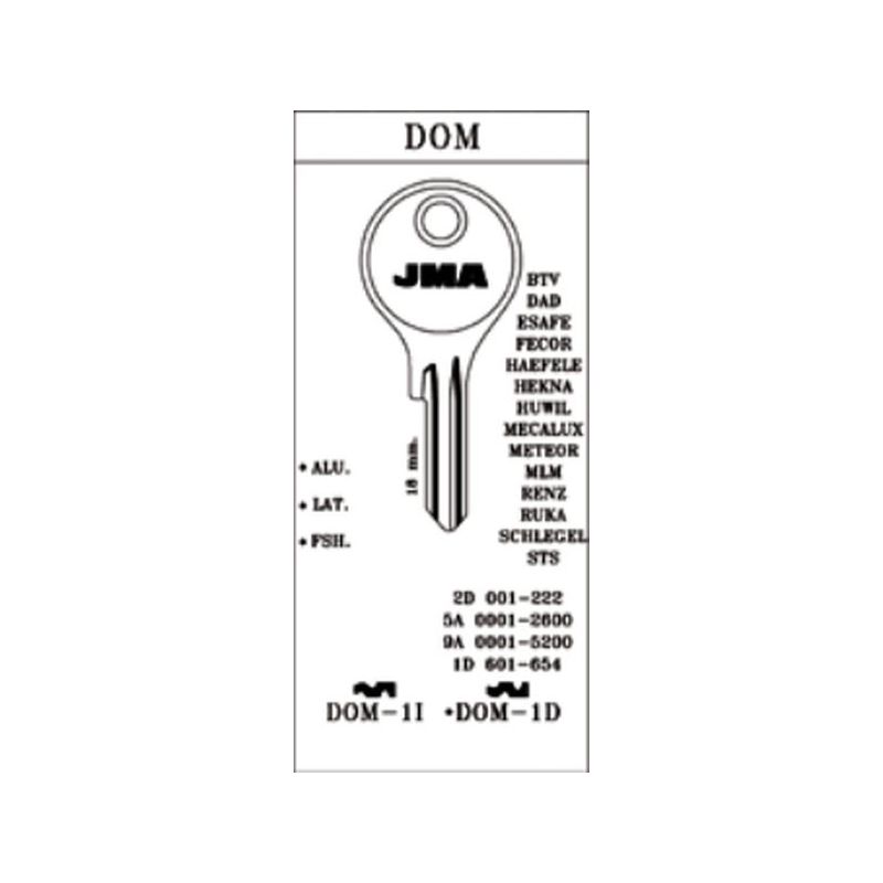 LLAVE CILINDRO EN BRUTO JMA AC DOM-1I