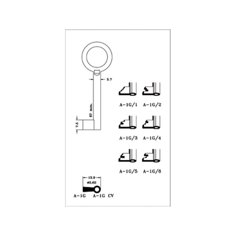 LLAVE ARMARIO EN BRUTO JMA LAT A-1G