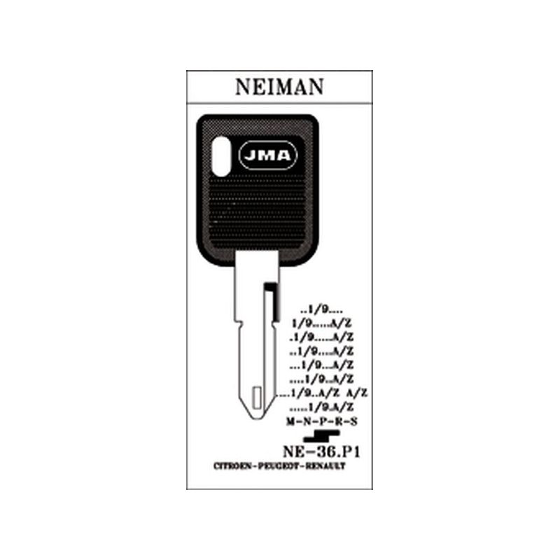 LLAVE CILINDRO EN BRUTO JMA AC NE CABEZA PLAS. NE-36.P1