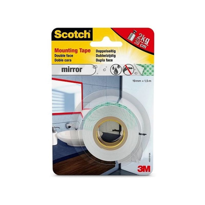 CINTA ADH 19MMx 1,5MT D/CARA ESPEJOS ESPUMA BL SCOTCH SCOTC