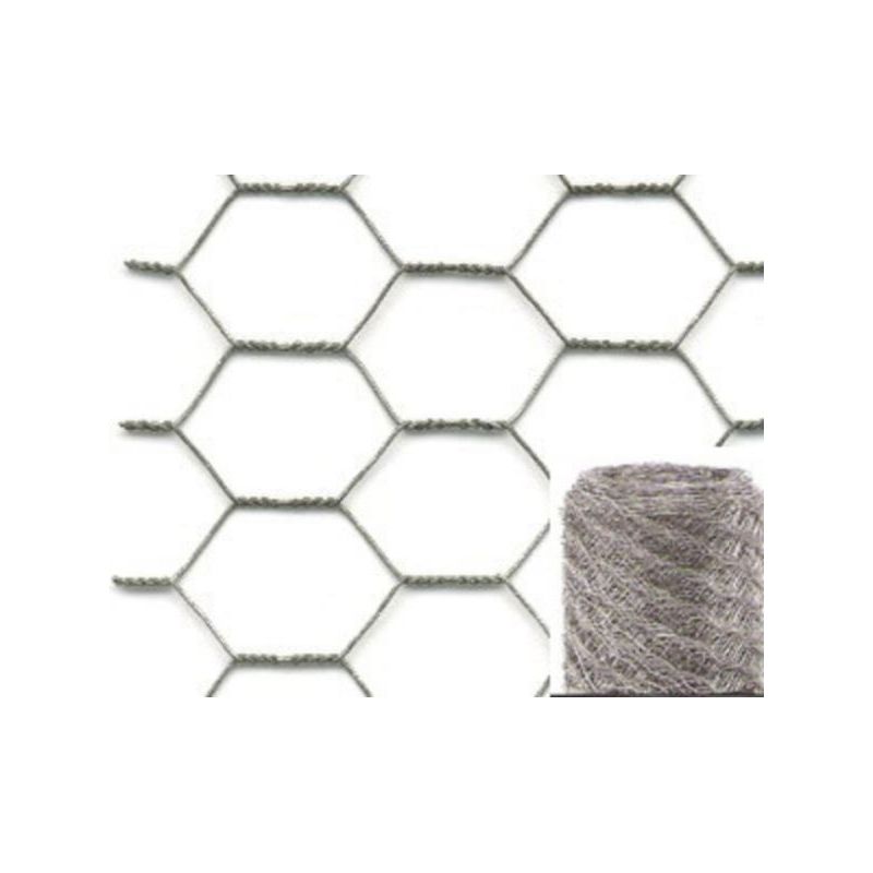 MALLA CERC TRIPLE TORSION 13X0,7MM 1X50M AC GALV NIVEL