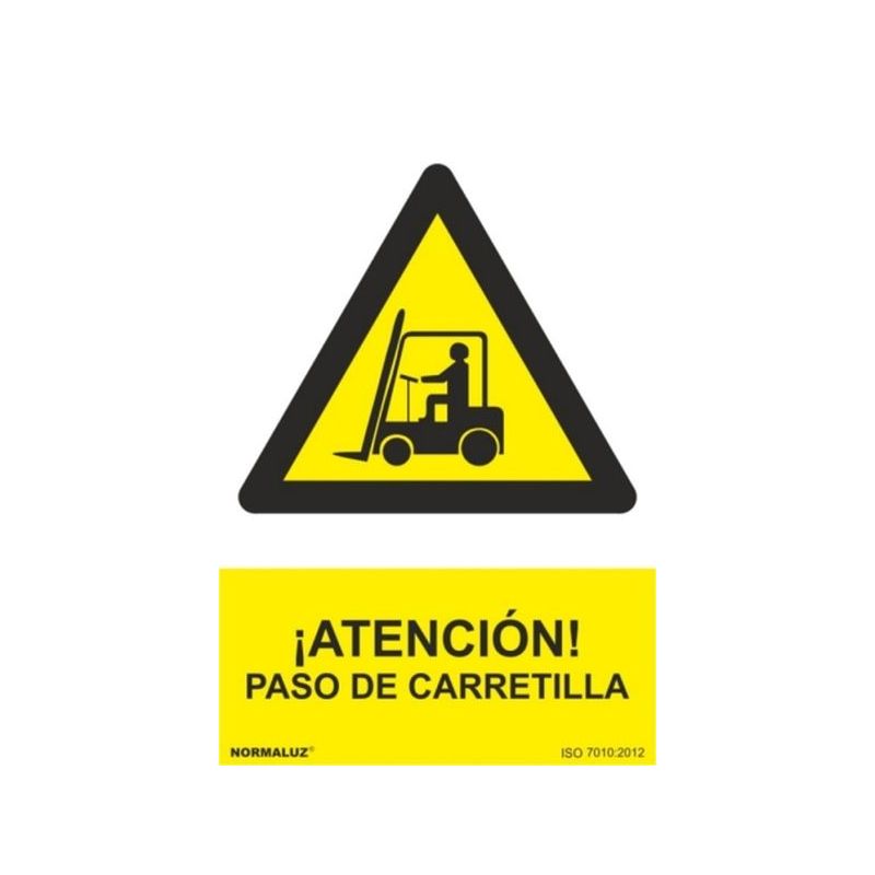 CARTEL SEÑALIZACION 210X300MM PVC PASO CARRETILLA NORMALUZ