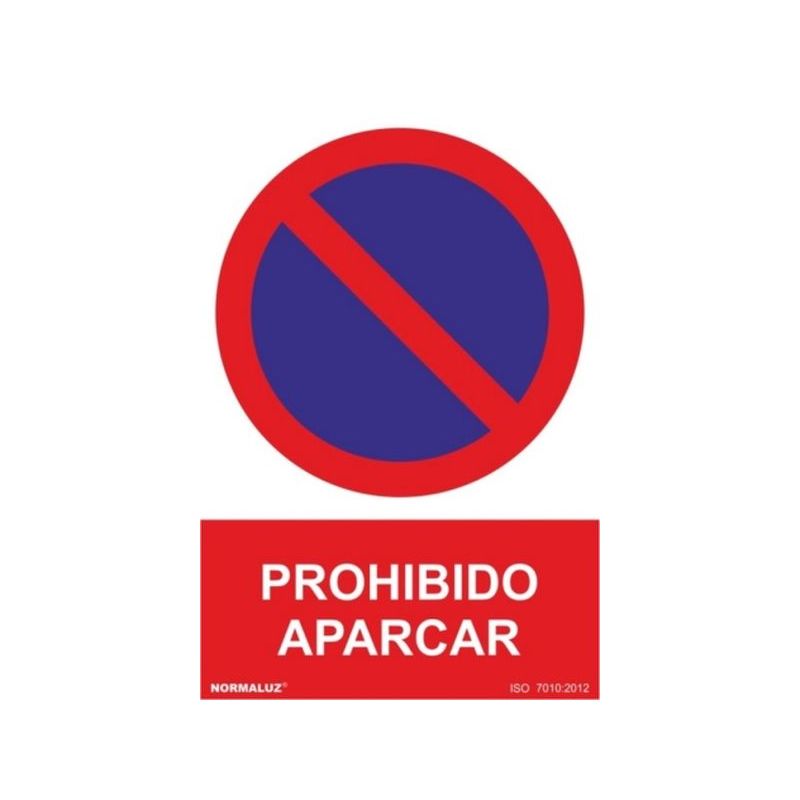 CARTEL SEÑAL 210X300MM PVC PROHIBIDO APARCAR NORMALUZ