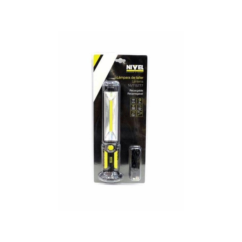 LAMPARA TALLER PORT RECARGABLE 5W+5LED NIVEL