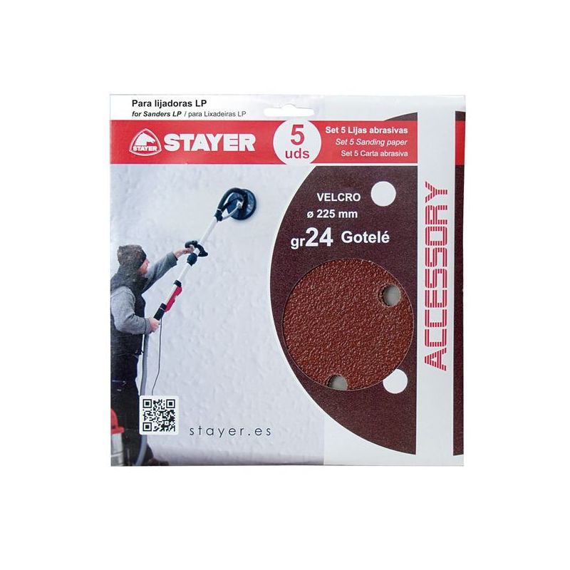 DISCO LIJA STAYER GOT VELCRO 225MM P/LIJAD GR 24 MA 5 PZ