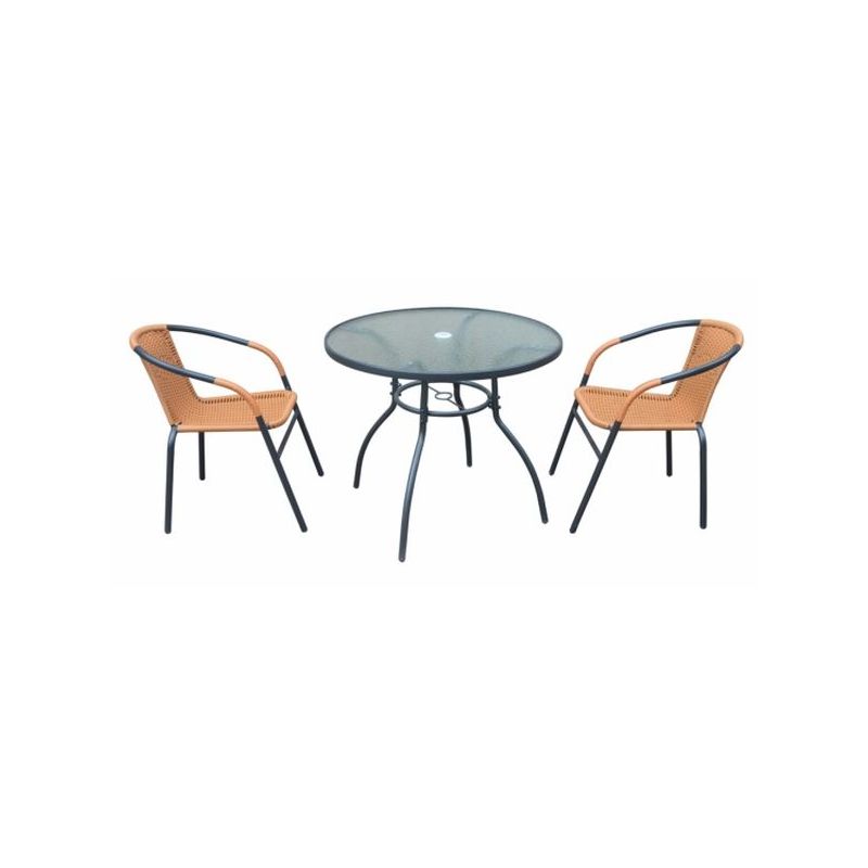 MESA JARD 86X71CM NATUUR HIERRO/CRISTAL NE NT119310