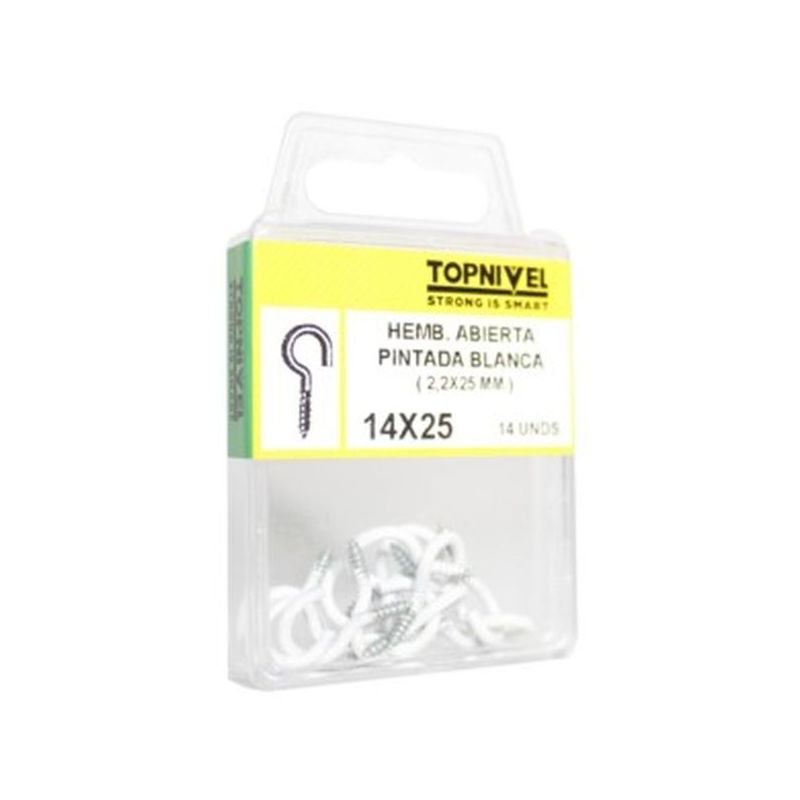 HEMBRILLA FIJ ABIERTA 14X025MM BLANCA NIVEL 14 PZ