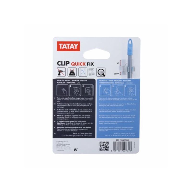 COLGADOR ESCOBA 8X8CM CLIP QUICK FIX 1 PZ TATAY