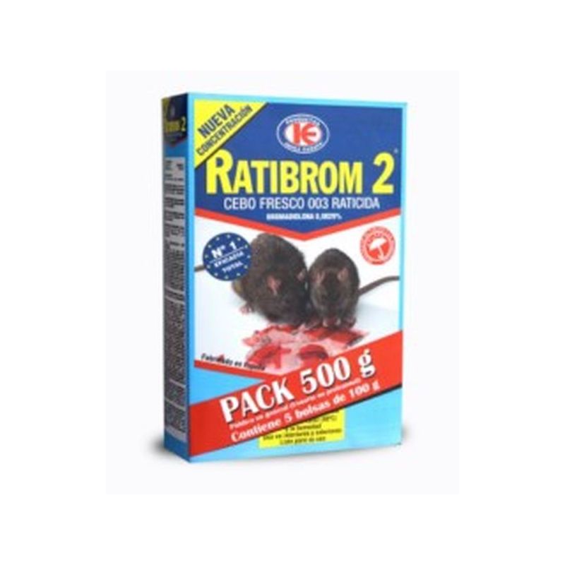 RATICIDA CEBO FRESCO RATIBROM-2 D01.369 500 GR