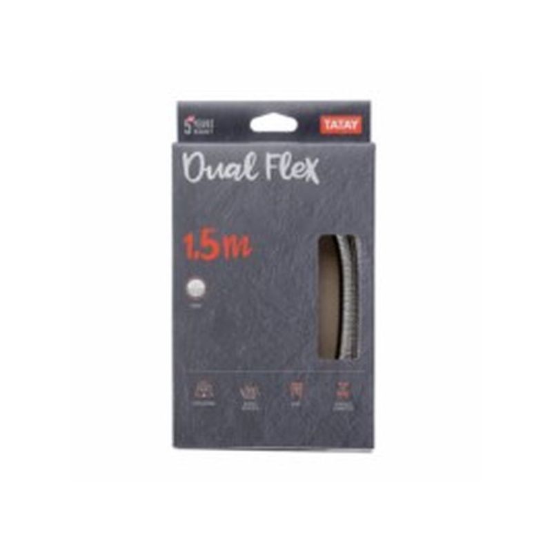 FLEXO BAÑO DUCHA 1,5MT DOBLE ENGATILLADO ACERO/LATON DUAL FL