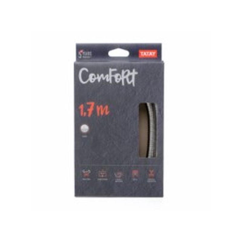 FLEXO BAÑO DUCHA 1,7MT DOBLE ENGATILLADO ACERO/LATON CONFORT