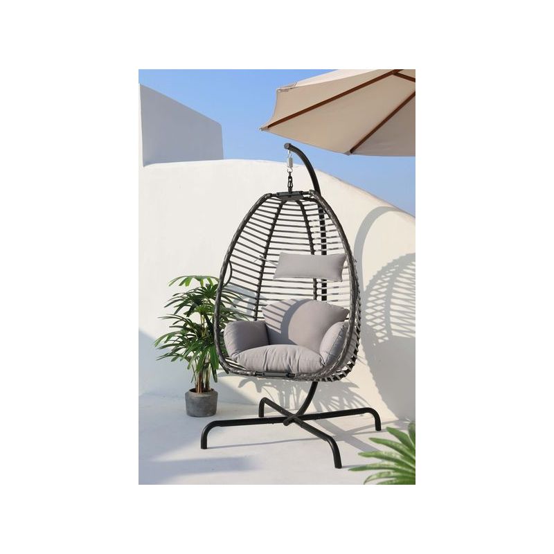 BALANCIN JARD 128X128X208CM 1P GR AC/TEXT MD NATUUR