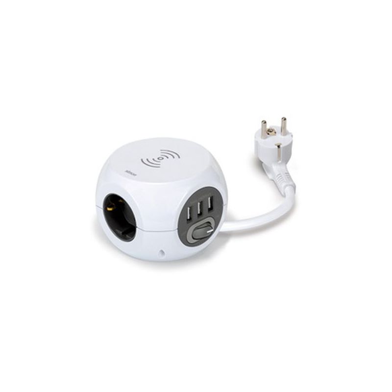 BASE MULTIPLE 3T-TT 3 USB CARGA INDUCTIVA BL COMBI BALL SIMO