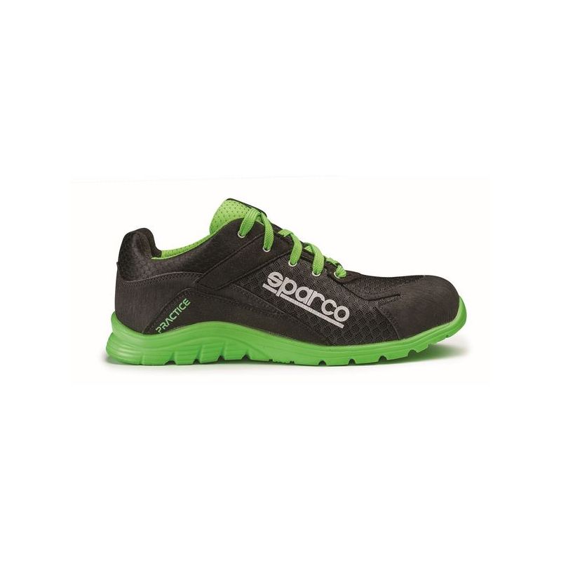 ZAPATO SEG T45 S1P PU-MD-SRC PRACTICE MALLA TRANS. NEGRA/VER