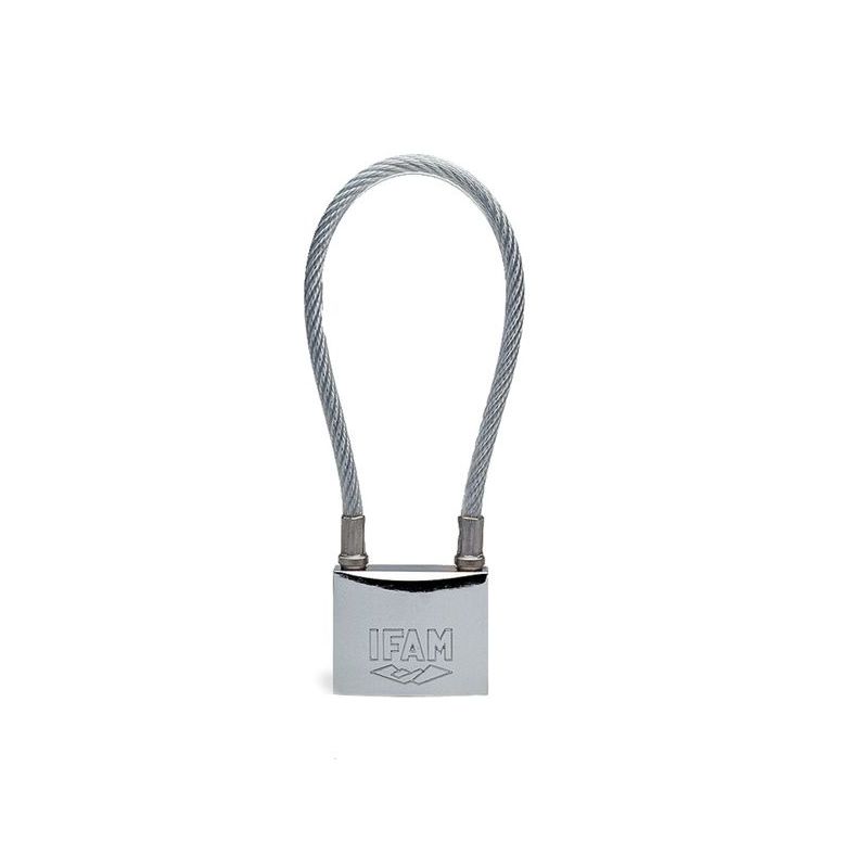 CANDADO SEG ARCO LARGO CON CABLE IN. INOX IFAM