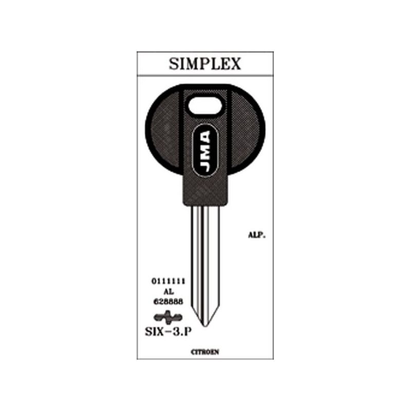 LLAVE CILINDRO EN BRUTO JMA ALPACA NE CABEZA PLAS. SIX-3.P