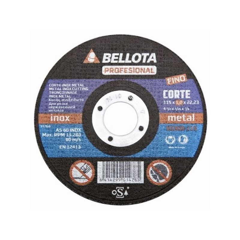DISCO CORTE INOX 115x1x22 MM BELLOTA