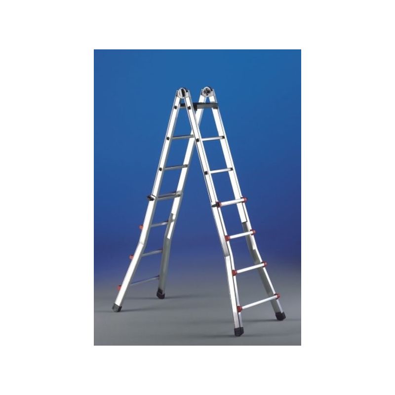 ESCALERA IND.MULT TIJERA 4,10MT 8+8 TELESC ALU ESCALIS SVELT