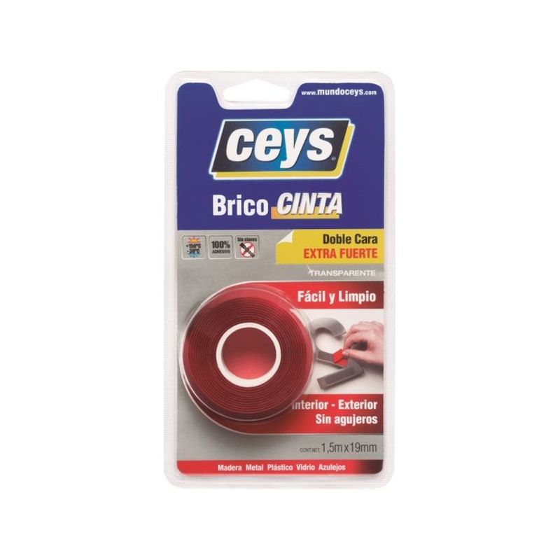 CINTA ADH 19MMx 1,5MT D/CARA TRA BRICOCINTA ROJA CEYS