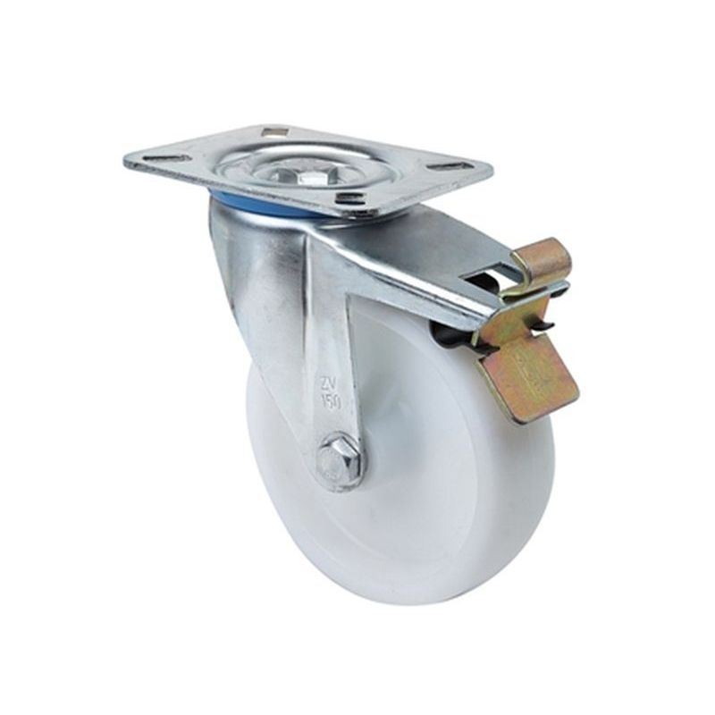 RUEDA GIR C/F 125MM 2-1195 PL.106X086 250KG.LISO POL BL ZV U