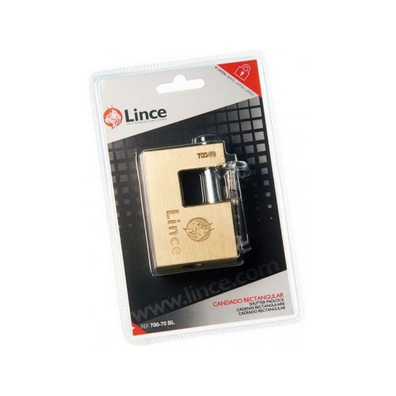CANDADO SEG 90MM ARCO RECTANGULAR LAT LAT LINCE