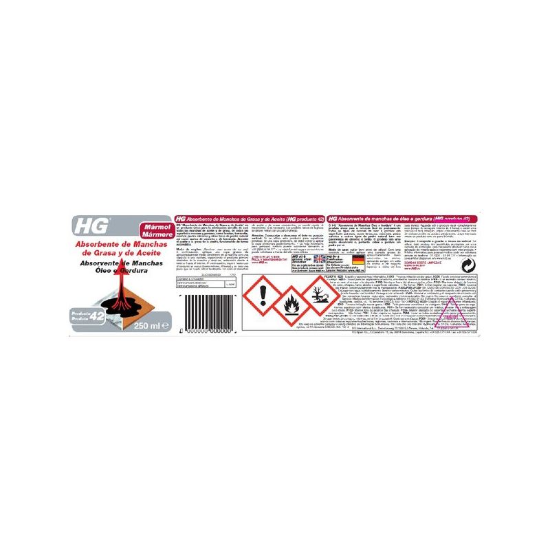 ABSORBE MANCHAS GRASA/ACEITE HORMIGON-PIEDRA HG 250 ML
