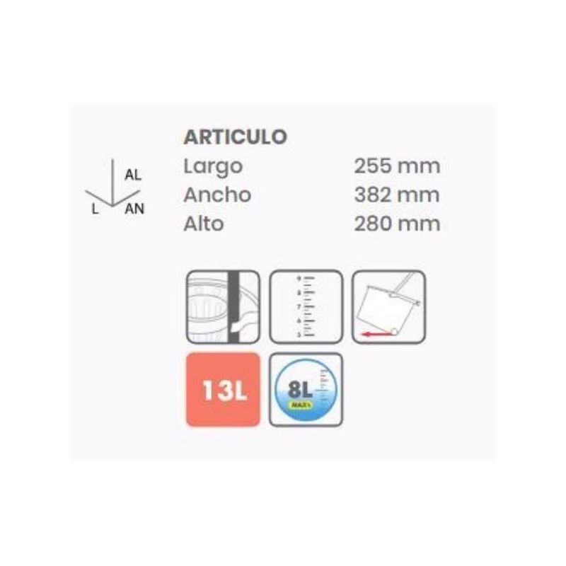 CUBO AGUA CON ESCURRIDOR TATAY GR RECT C/R 11032.06