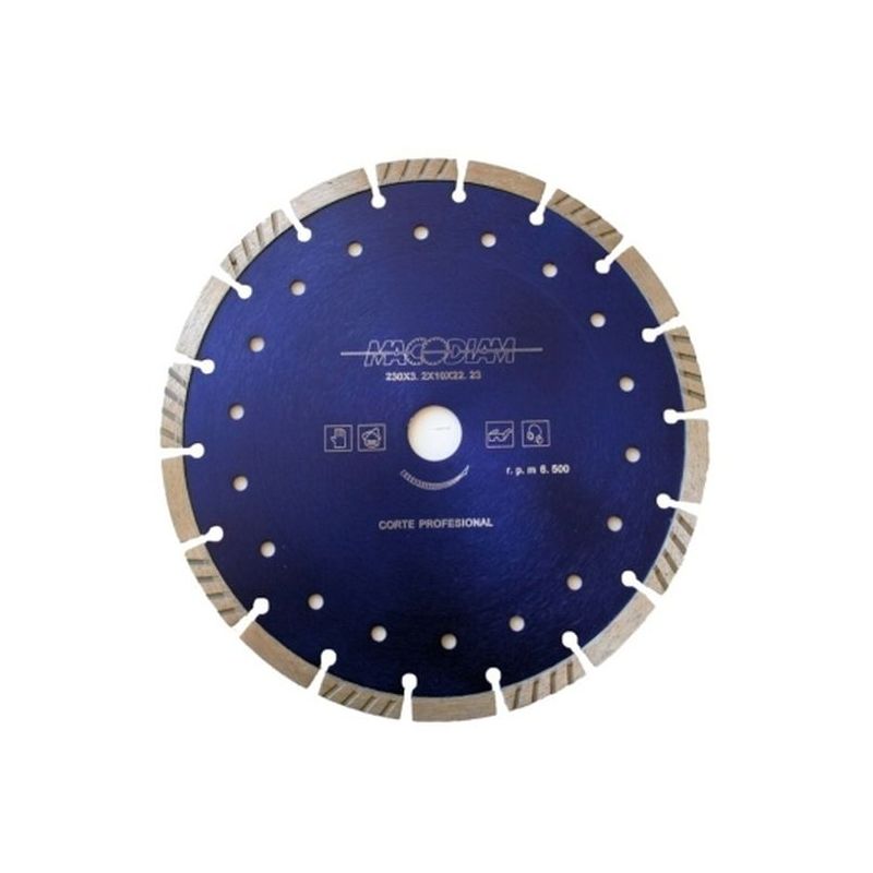 DISCO CORTE PROF SEGMENT 230 MMX10MM TURBO DIAM MACODIAM