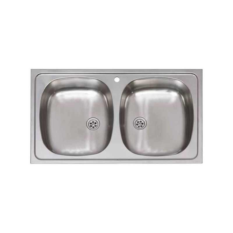 FREGADERO COCINA CUADRADO 80X51CM 2 SENOS INOX PRACTIC