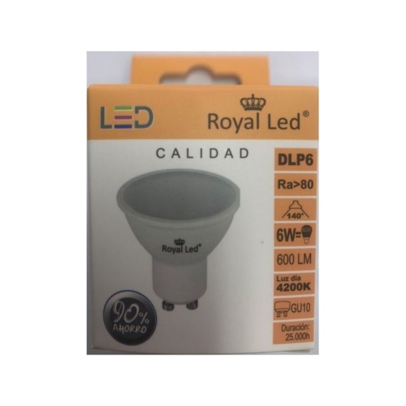 LAMPARA ILUMIN LED DICR GU10 6W 600LM 4200K ROYAL LED