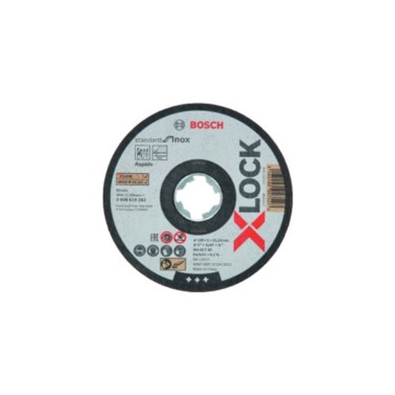 DISCO CORTE INOX Ø 115X1 MM X-LOCK STANDARD BOSCH 10 PZ