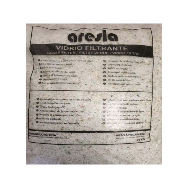 VIDRIO FILTRANTE DEPURADORA 20KG/ 2-3MM ARESLA VIDRIO 11241