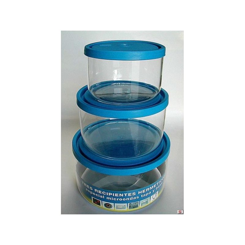 HERMETICO ALIMEN. RDO C/TAPA MICROONDAS CRIST THOGAR 3 PZ