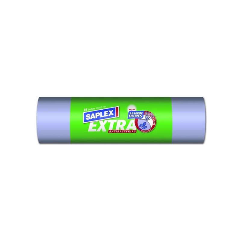 BOLSA BAS. 55X60 CM ANTIBACTERIAS PL MOR SAPLEX 15 PZ