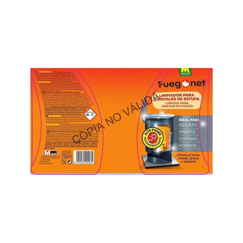 LIMPIADOR ESTUFA 750 ML PISTOLA FUEGONET 750 ML