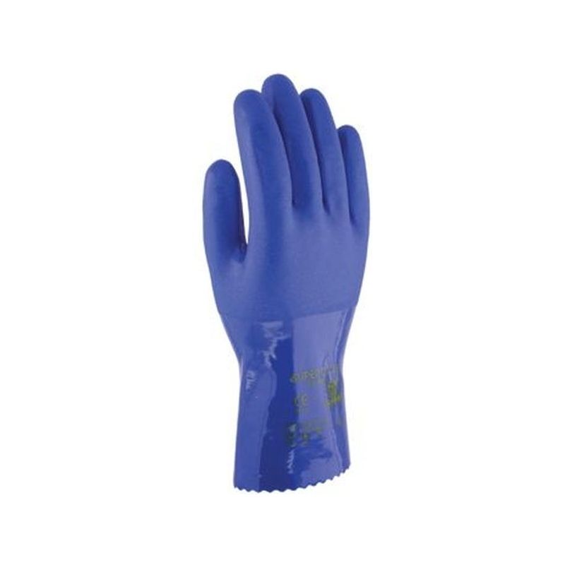 GUANTE QUIMICO L09-28CM SOPORTE ALGODON SUPER OIL PVC AZ 3L