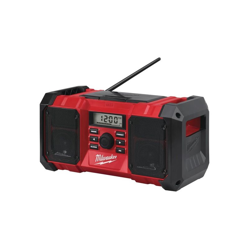 M18JSR-0 Radio de trabajo M18™, híbrido AC/DC. Incluye cable de entrada auxiliar. Se suministra en versión cero, sin baterías ni cargador