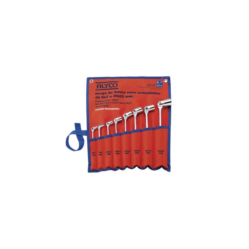 JUEGO 8 LLAVES VASO ARTICULADA B/NYLON